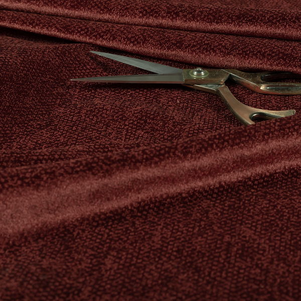 Kensington Velvet Semi Plain Burgundy Red Upholstery Fabric CTR-2265 - Roman Blinds