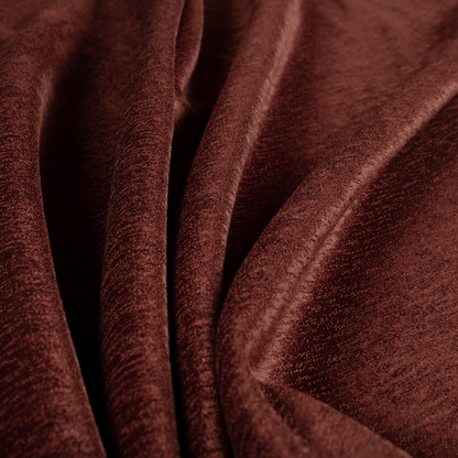 Brompton Velvet Plain Burgundy Red Upholstery Fabric CTR-2277