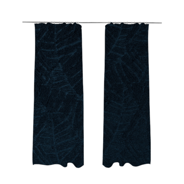 Westminster Velvet Leaf Inspired Navy Blue Upholstery Fabric CTR-2279 - Made To Measure Curtains