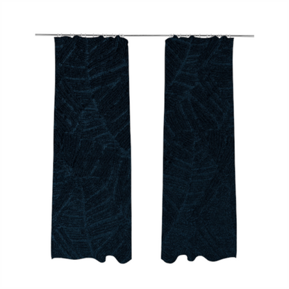 Westminster Velvet Leaf Inspired Navy Blue Upholstery Fabric CTR-2279 - Made To Measure Curtains