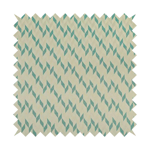 Zenith Collection In Smooth Chenille Finish Teal Green Colour Geometric Pattern Upholstery Fabric CTR-228 - Roman Blinds