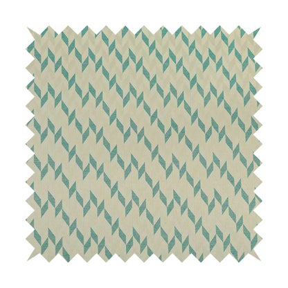 Zenith Collection In Smooth Chenille Finish Teal Green Colour Geometric Pattern Upholstery Fabric CTR-228 - Made To Measure Curtains