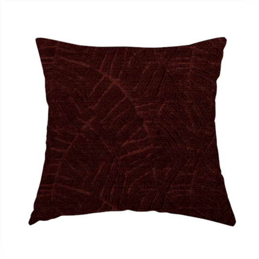 Westminster Velvet Leaf Inspired Burgundy Red Upholstery Fabric CTR-2289 - Handmade Cushions