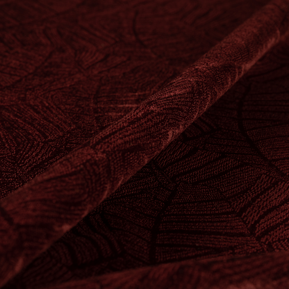 Westminster Velvet Leaf Inspired Burgundy Red Upholstery Fabric CTR-2289 - Roman Blinds