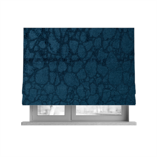 Hammersmith Velvet Pattern Navy Blue Upholstery Fabric CTR-2291 - Roman Blinds
