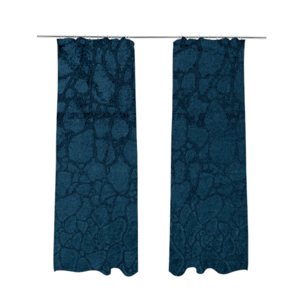 Hammersmith Velvet Pattern Navy Blue Upholstery Fabric CTR-2291 - Made To Measure Curtains