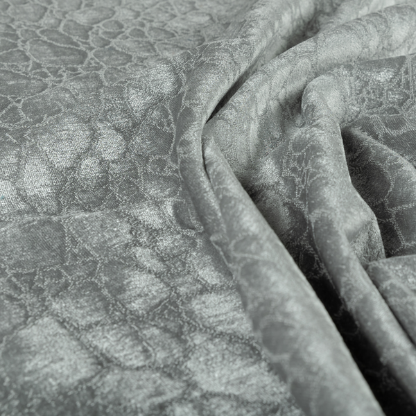 Hammersmith Velvet Pattern Silver Upholstery Fabric CTR-2296 - Roman Blinds