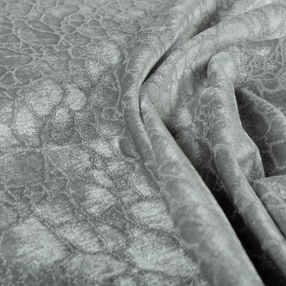 Hammersmith Velvet Pattern Silver Upholstery Fabric CTR-2296