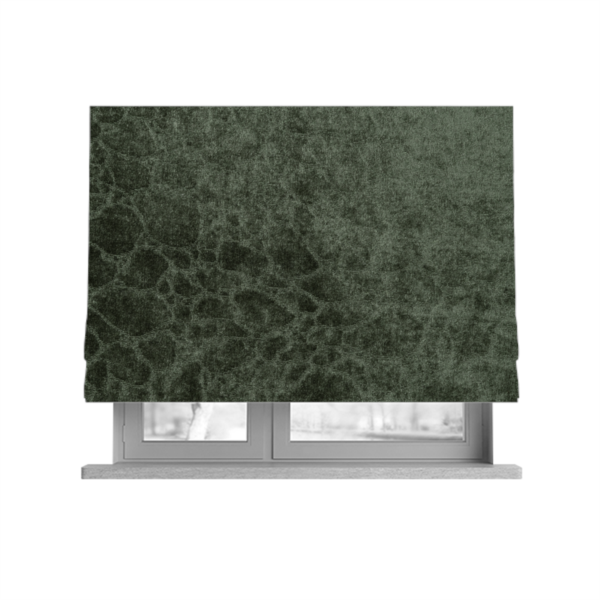 Hammersmith Velvet Pattern Green Upholstery Fabric CTR-2298 - Roman Blinds