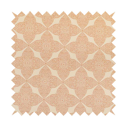 Zenith Collection In Smooth Chenille Finish Orange Colour Medallion Pattern Upholstery Fabric CTR-230 - Roman Blinds