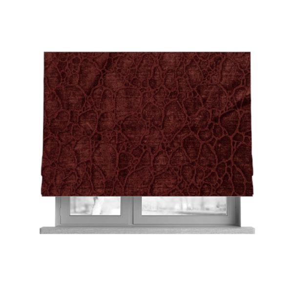 Hammersmith Velvet Pattern Burgundy Red Upholstery Fabric CTR-2301 - Roman Blinds