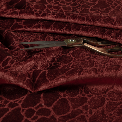 Hammersmith Velvet Pattern Burgundy Red Upholstery Fabric CTR-2301 - Roman Blinds
