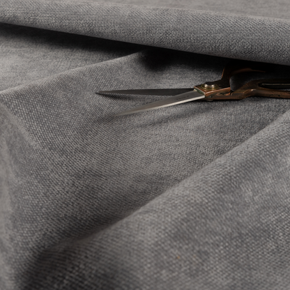 Tessuto Soft Chenille Plain Water Repellent Grey Upholstery Fabric CTR-2304 - Roman Blinds