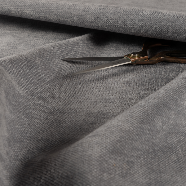 Tessuto Soft Chenille Plain Water Repellent Grey Upholstery Fabric CTR-2304 - Made To Measure Curtains