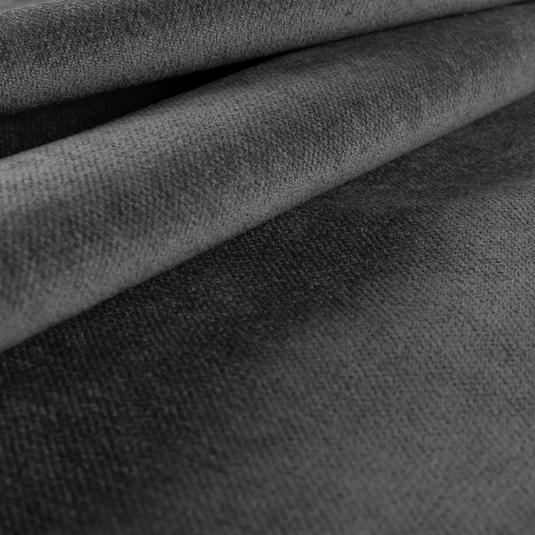 Tessuto Soft Chenille Plain Water Repellent Charcoal Grey Upholstery Fabric CTR-2305 - Made To Measure Curtains