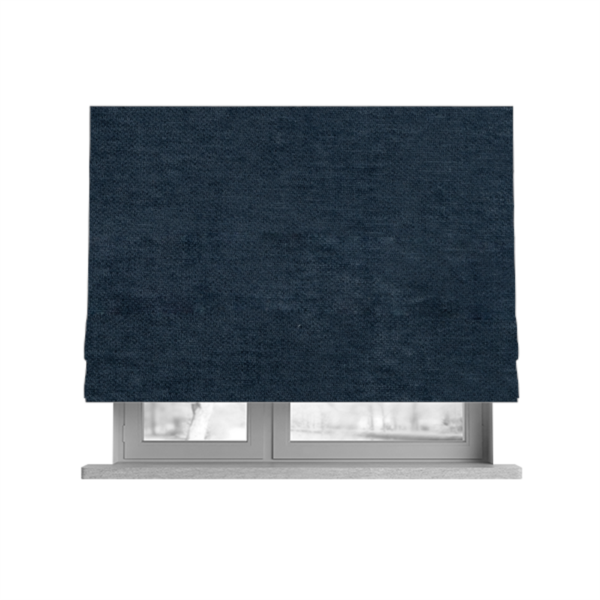 Tessuto Soft Chenille Plain Water Repellent Navy Blue Upholstery Fabric CTR-2306 - Roman Blinds