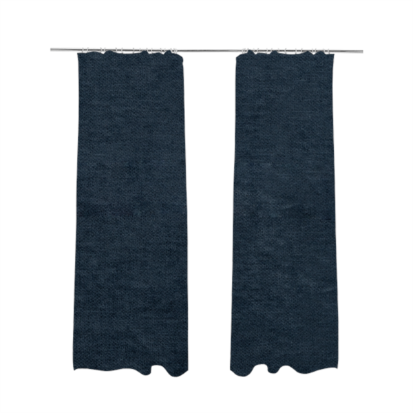 Tessuto Soft Chenille Plain Water Repellent Navy Blue Upholstery Fabric CTR-2306 - Made To Measure Curtains