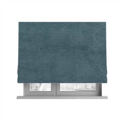 Tessuto Soft Chenille Plain Water Repellent Blue Upholstery Fabric CTR-2307 - Roman Blinds