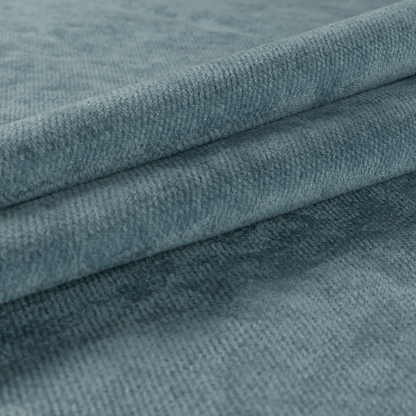 Tessuto Soft Chenille Plain Water Repellent Blue Upholstery Fabric CTR-2307 - Made To Measure Curtains