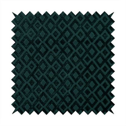 Camden Velvet Geometric Inspired Teal Upholstery Fabric CTR-2314 - Roman Blinds