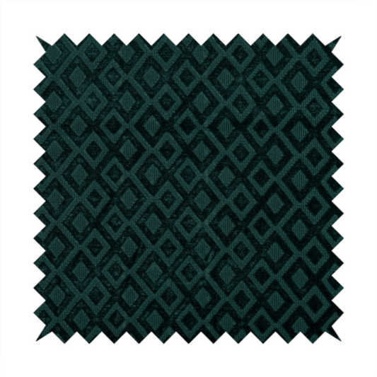Camden Velvet Geometric Inspired Teal Upholstery Fabric CTR-2314