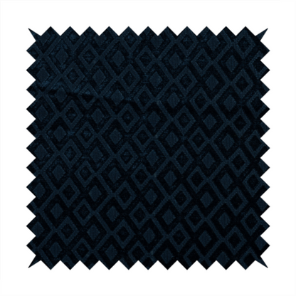 Camden Velvet Geometric Inspired Navy Upholstery Fabric CTR-2315 - Roman Blinds