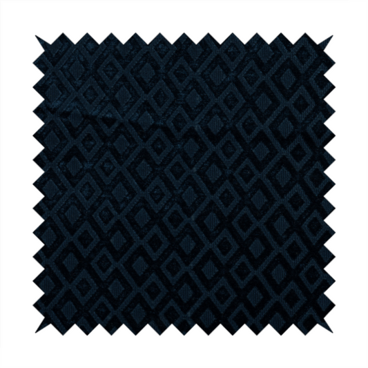 Camden Velvet Geometric Inspired Navy Upholstery Fabric CTR-2315
