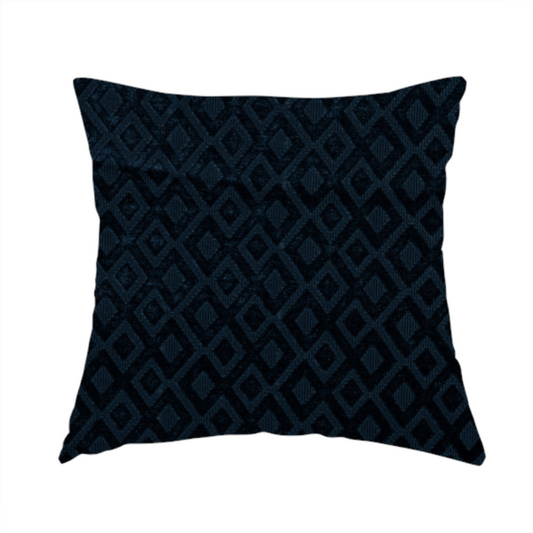Camden Velvet Geometric Inspired Navy Upholstery Fabric CTR-2315 - Handmade Cushions