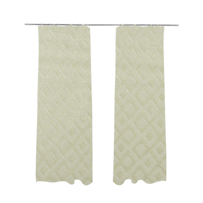 Camden Velvet Geometric Inspired Beige Upholstery Fabric CTR-2316 - Made To Measure Curtains