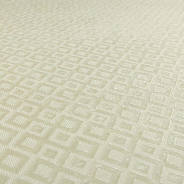 Camden Velvet Geometric Inspired Beige Upholstery Fabric CTR-2316 - Roman Blinds