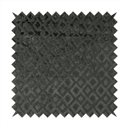 Camden Velvet Geometric Inspired Grey Upholstery Fabric CTR-2317 - Roman Blinds