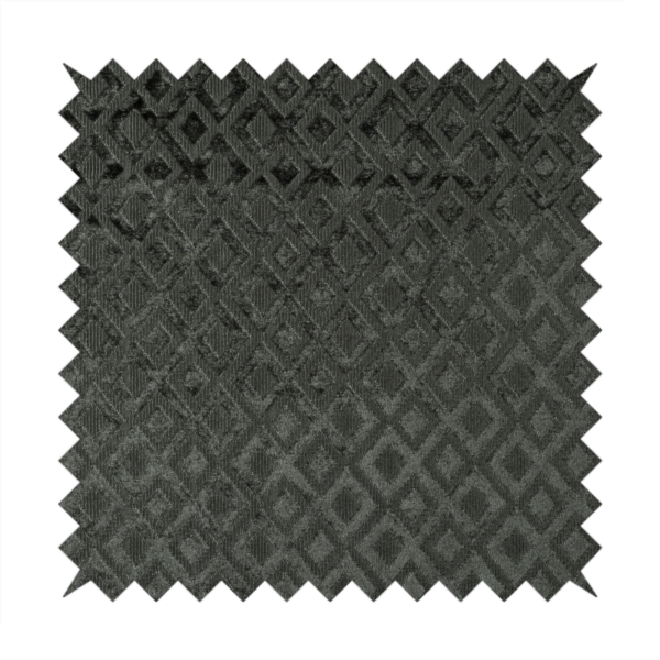 Camden Velvet Geometric Inspired Grey Upholstery Fabric CTR-2317 - Handmade Cushions