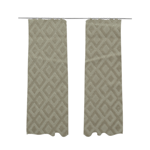 Camden Velvet Geometric Inspired Mink Brown Upholstery Fabric CTR-2318 - Made To Measure Curtains