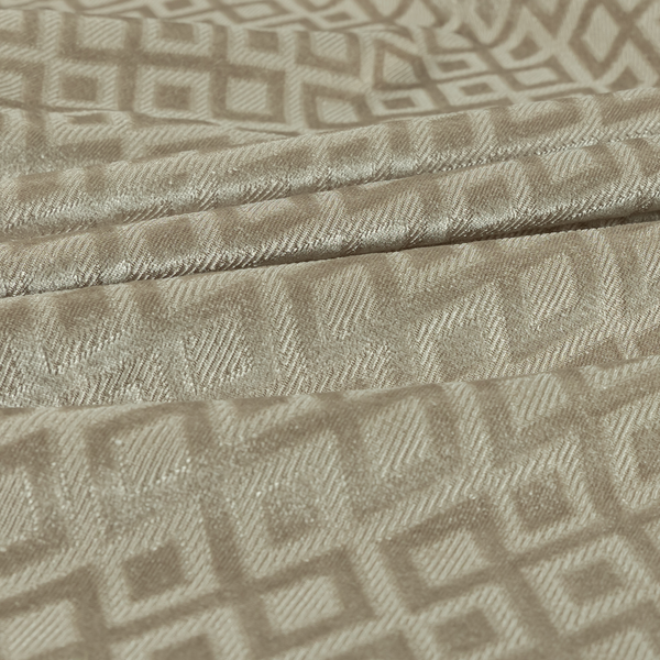 Camden Velvet Geometric Inspired Mink Brown Upholstery Fabric CTR-2318 - Roman Blinds