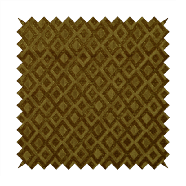 Camden Velvet Geometric Inspired Yellow Upholstery Fabric CTR-2319 - Roman Blinds