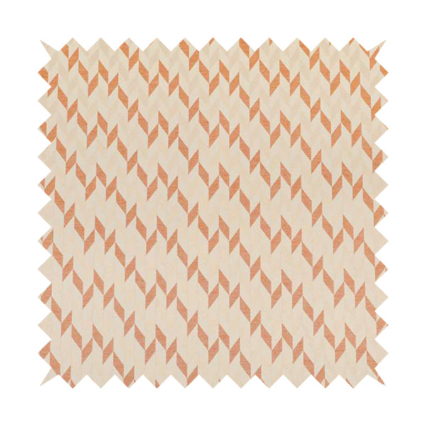 Zenith Collection In Smooth Chenille Finish Orange Colour Geometric Pattern Upholstery Fabric CTR-232 - Roman Blinds