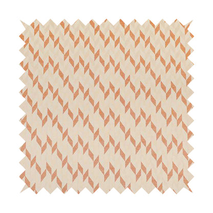 Zenith Collection In Smooth Chenille Finish Orange Colour Geometric Pattern Upholstery Fabric CTR-232 - Roman Blinds