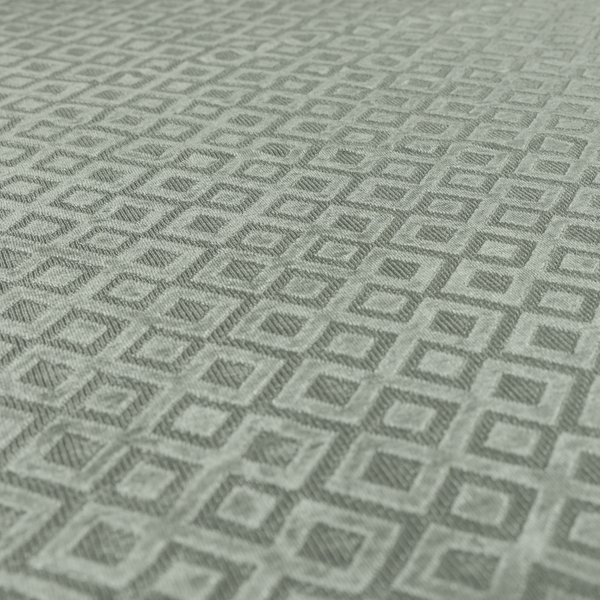 Camden Velvet Geometric Inspired Silver Upholstery Fabric CTR-2320 - Handmade Cushions