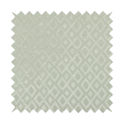 Camden Velvet Geometric Inspired White Upholstery Fabric CTR-2321