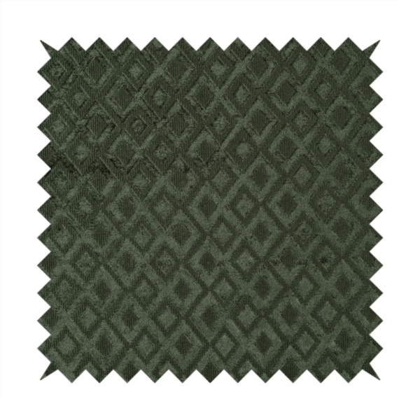 Camden Velvet Geometric Inspired Green Upholstery Fabric CTR-2322 - Roman Blinds