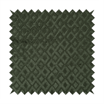 Camden Velvet Geometric Inspired Green Upholstery Fabric CTR-2322