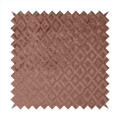 Camden Velvet Geometric Inspired Rose Pink Upholstery Fabric CTR-2323