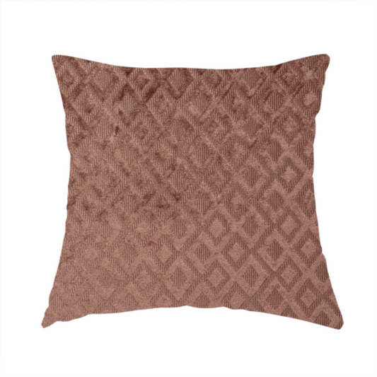 Camden Velvet Geometric Inspired Rose Pink Upholstery Fabric CTR-2323 - Handmade Cushions