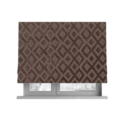 Camden Velvet Geometric Inspired Purple Upholstery Fabric CTR-2324 - Roman Blinds