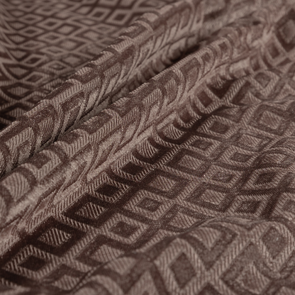Camden Velvet Geometric Inspired Purple Upholstery Fabric CTR-2324