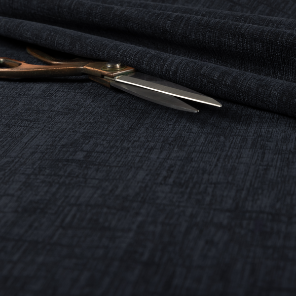 Vienna Semi Plain Chenille Navy Blue Upholstery Fabric CTR-2335 - Handmade Cushions
