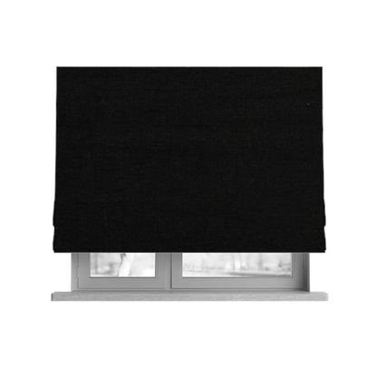 Vienna Semi Plain Chenille Black Upholstery Fabric CTR-2340 - Roman Blinds