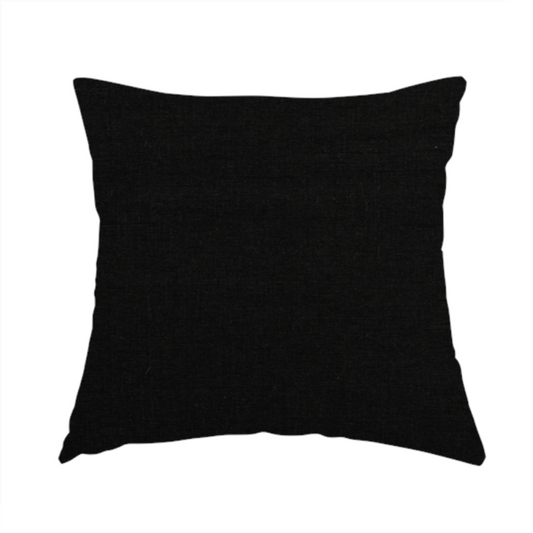 Vienna Semi Plain Chenille Black Upholstery Fabric CTR-2340 - Handmade Cushions