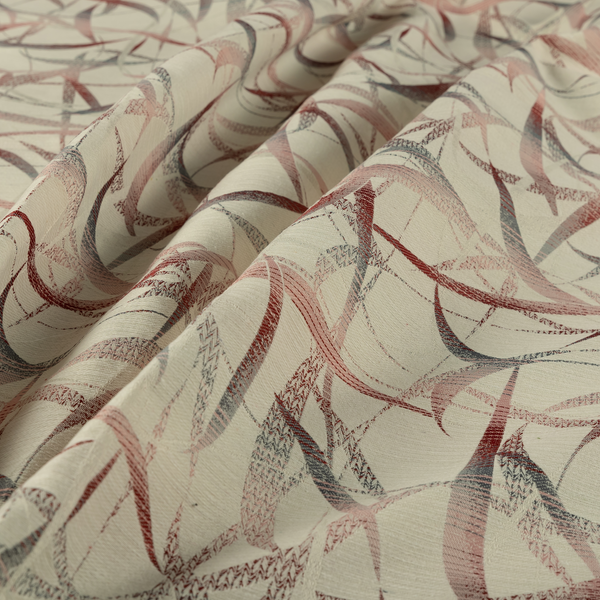 Budapest Abstract Pattern Red Colour Upholstery Fabric CTR-2343