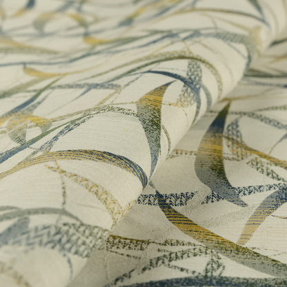 Budapest Abstract Pattern Green Colour Upholstery Fabric CTR-2345 - Made To Measure Curtains